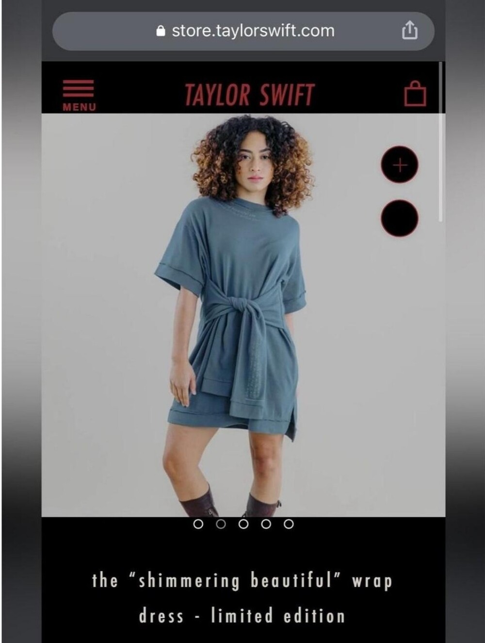 Official Taylor Swift Folklore MIRRORBALL Lyrics Wrap Dress Blue M